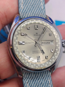  Antigo Sicura Automatic 25 Jewels – 40mm – Raríssimo Bracelete Original + Pulseira Jeans